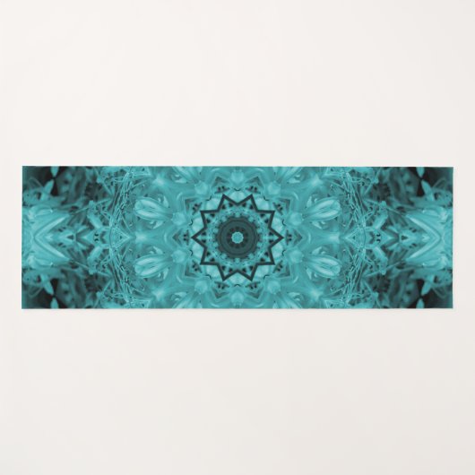 Blauw mandala ontwerp yogamat (Voorkant (horizontaal))