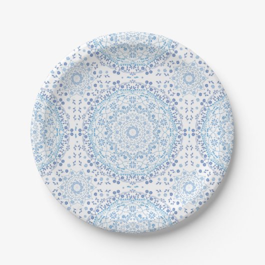 Blauw Mandala Papieren Bord (Voorkant)