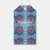 Blauw Mandala Patroon Cadeaubijsluiter Cadeaulabel (Achterkant)