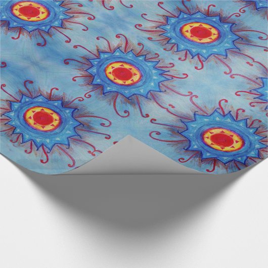Blauw Mandala patroon inpakpapier (Hoek)
