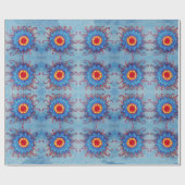 Blauw Mandala patroon inpakpapier (Vlak)