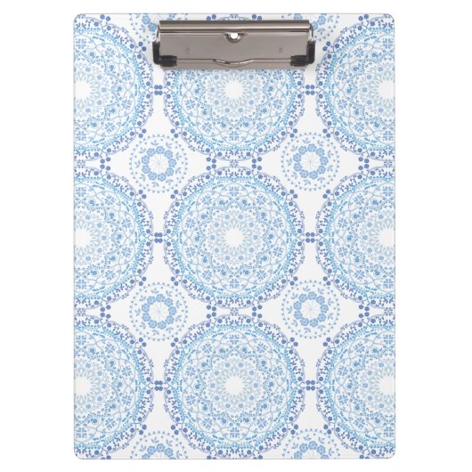 Blauw Mandala Patroon Klembord (Voorkant)