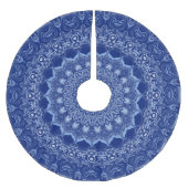 Blauw Mandala patroon met Starburst Symmetrie Kerstboom Rok (Voorkant)