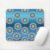 Blauw Mandala Patroon Muismat (Met muis)