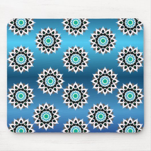 Blauw Mandala Patroon Muismat (Voorkant)