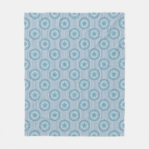 Blauw mandala patroon op gestreepte achtergrond fleece deken
