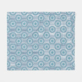Blauw mandala patroon op gestreepte achtergrond fleece deken (Voorkant (Horizontaal))