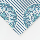 Blauw mandala patroon op gestreepte achtergrond fleece deken (Hoek)