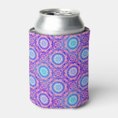 Blauw Mandala Patroon Roze Boho Blikjeskoeler (Blikje Voorkant)