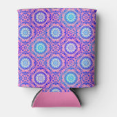 Blauw Mandala Patroon Roze Boho Blikjeskoeler (Voorkant)