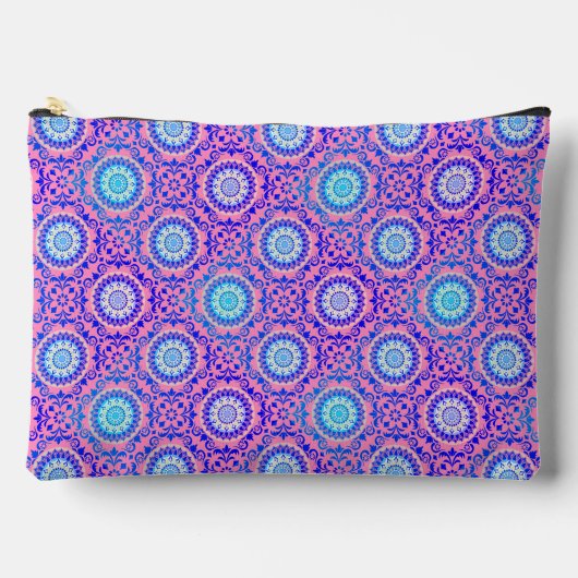 Blauw Mandala Patroon Roze Boho Etui (Voorkant)