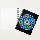 Blauw Mandala Patroon Schort Boho Bloemendecoratie Planner (Display)