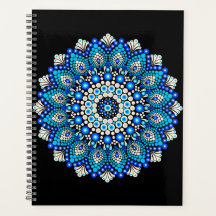 Blauw Mandala Patroon Schort Boho Bloemendecoratie