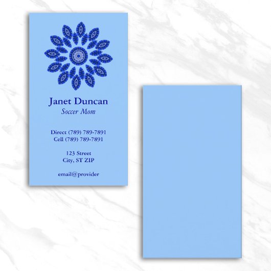 Blauw Mandala Profiel Contactkaartje