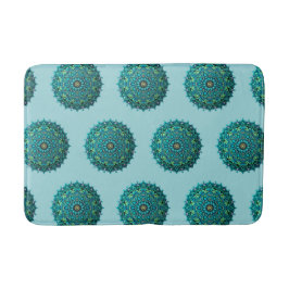 Blauw Mandala repeterend patroon Badmat