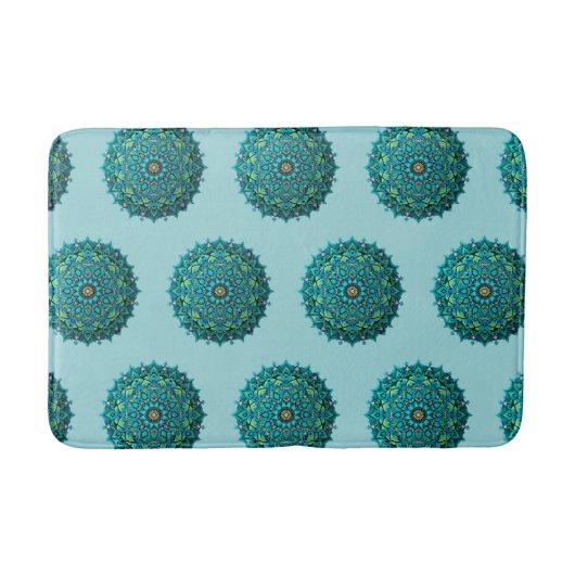 Blauw Mandala repeterend patroon Badmat (Voorkant)