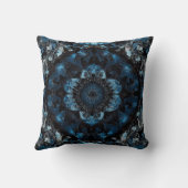 Blauw Mandala symmetrisch caleidoscopisch patroon Kussen (Achterkant)