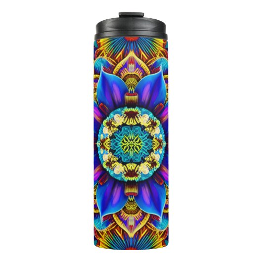 Blauw Mandala Thermokop Thermosbeker (Voorkant)
