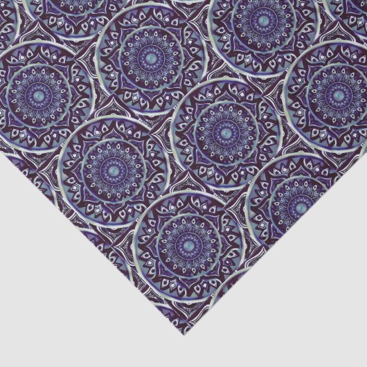 Blauw mandala voor ontkoppeling tissuepapier (Detail)