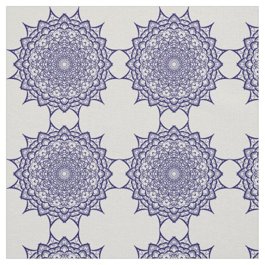 Blauw mandalontwerp stof (Swatch)
