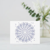 Blauw mandalpatroon briefkaart (Staand voorkant)