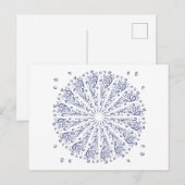 Blauw mandalpatroon briefkaart (Voorkant / Achterkant)
