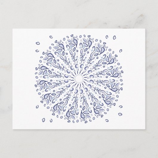 Blauw mandalpatroon briefkaart (Voorkant)