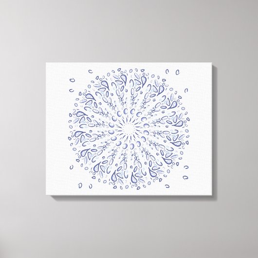 Blauw mandalpatroon canvas afdruk (Voorkant)