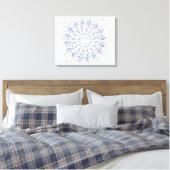Blauw mandalpatroon canvas afdruk (Insitu (Slaapkamer))