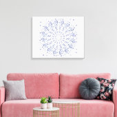 Blauw mandalpatroon canvas afdruk (Insitu (Woonkamer))