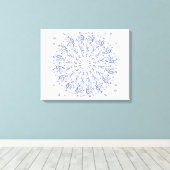 Blauw mandalpatroon canvas afdruk (Insitu (Houten vloer))