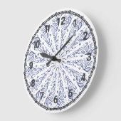 Blauw mandalpatroon grote klok (Hoek)
