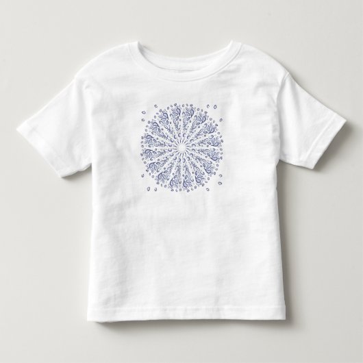 Blauw mandalpatroon kinder shirts (Voorkant)