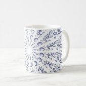 Blauw mandalpatroon koffiemok (Voorkant rechts)