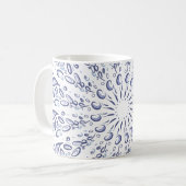 Blauw mandalpatroon koffiemok (Voorkant links)