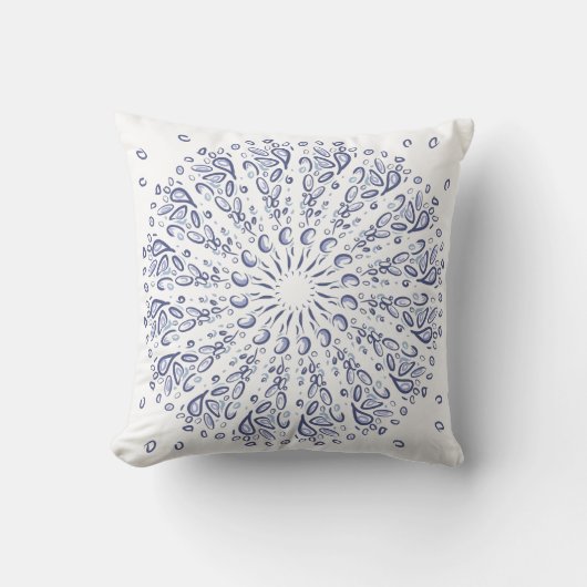 Blauw mandalpatroon kussen (Voorkant)