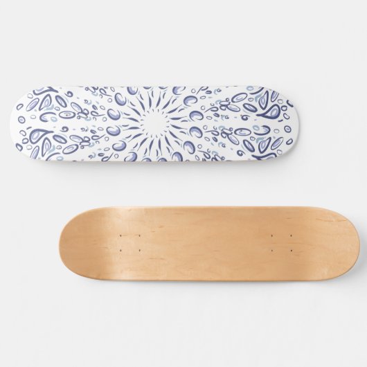 Blauw mandalpatroon persoonlijk skateboard (Horizontaal)