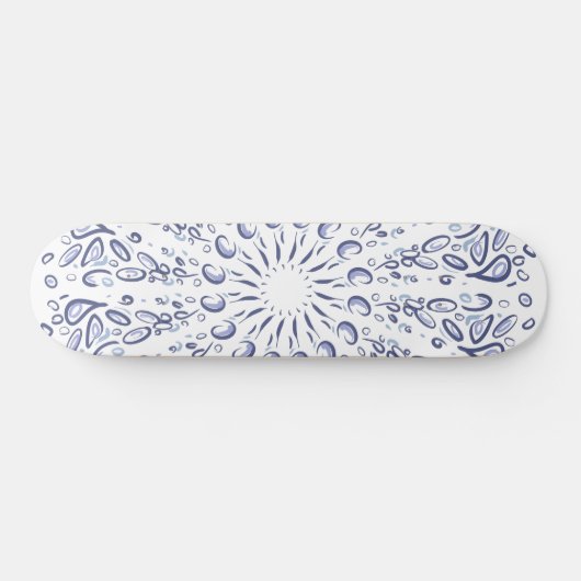 Blauw mandalpatroon persoonlijk skateboard (Horizontaal)