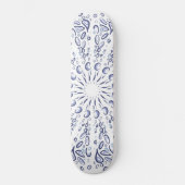 Blauw mandalpatroon persoonlijk skateboard (Voorkant)