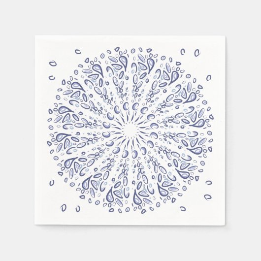Blauw mandalpatroon servet (Voorkant)