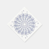 Blauw mandalpatroon servet (Hoek)