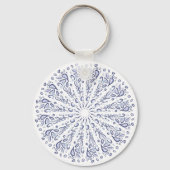 Blauw mandalpatroon sleutelhanger (Voorkant)