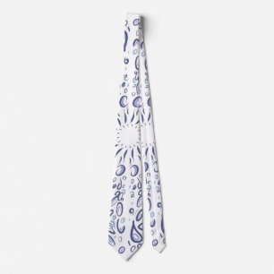 Blauw mandalpatroon stropdas