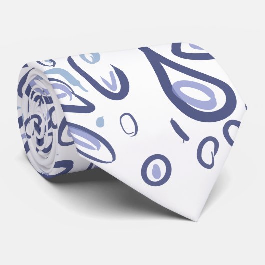 Blauw mandalpatroon stropdas (Opgerold)