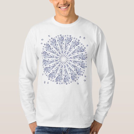 Blauw mandalpatroon t-shirt (Voorkant)