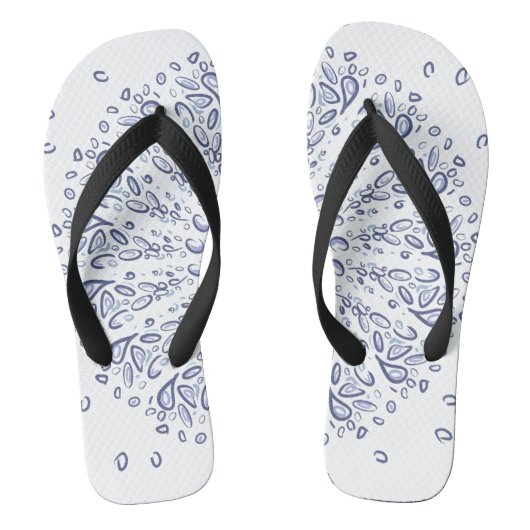 Blauw mandalpatroon teenslippers (Voetbed)