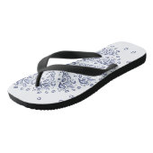Blauw mandalpatroon teenslippers (Schuin)