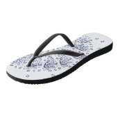 Blauw mandalpatroon teenslippers (Schuin)