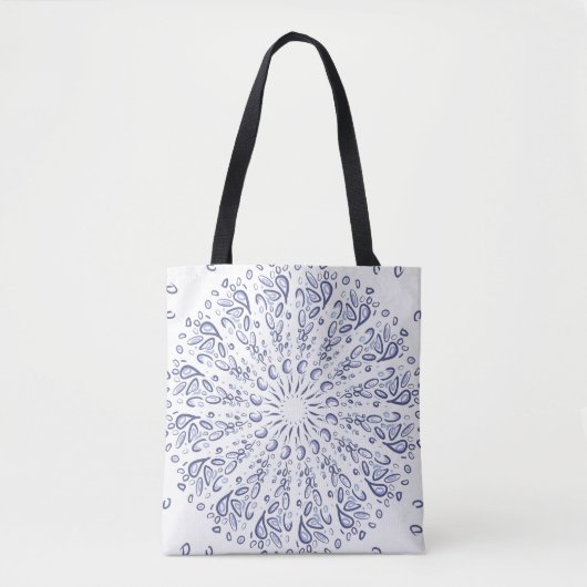 Blauw mandalpatroon tote bag (Voorkant)