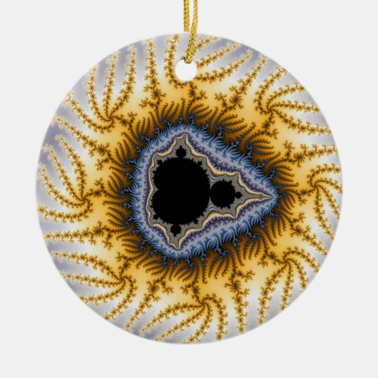 Blauw Mandel Kerstornament Keramisch Ornament (Voorkant)